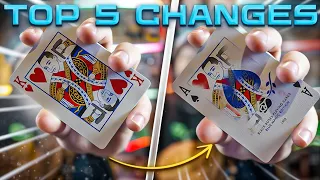 Top 5 BEST CARD TRICKS - COLOUR CHANGES - day 8