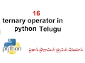 Ternary Operator in python Telugu Ternary Operators in Python VLR Training Class - 16
