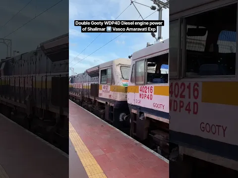 Double Gooty WDP4D Diesel engine power of Shalimar ➡️ Vasco Amaravati Exp