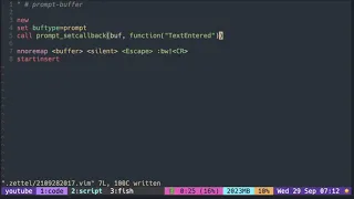 Vimscript Tutorial Prompt Buffer crerate prompt buffer