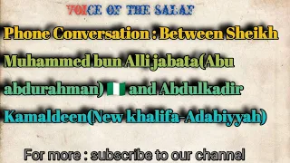phone conversation between sheikh muhammed alli jabata with new khalifa adabiyah