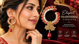 Royal Red & Gold Earrings ❤️✨ | Stunning Traditional Jewellery Design