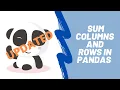 UPDATED SUM COLUMNS ROWS IN A DATAFRAME How to sum columns and rows in a Pandas DataFrame