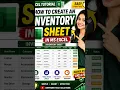 How to create an inventory sheet in MS Excel