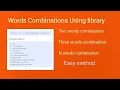 N Words combinations in python
