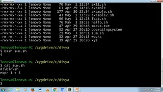 shell Scripting addition division multiplication subtraction