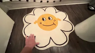 Kenond Smiley Face Bath Rug 24 Cute Sunflower Bath Mat Non Slip Microfiber Water Super Absorbent