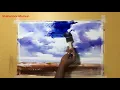 How To Paint Sky and Clouds with Watercolor Watercolor Cloud Study Process by Shahanoor Mamun