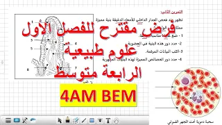 فرض الفصل الأول في العلوم الطبيعية السنة الرابعة متوسط 