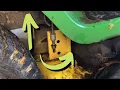 How to Level a Riding Lawnmower Cutting Deck John Deere LA115 Cutting Height Adjustment