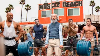Old Man Powerlifter At Muscle Beach Anatoly GYM PRANK 