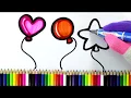 How to Draw a Balloon Coloring Pages for Kids Drawing and Coloring Balloon Art4Kids