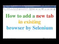 How to add a new tab on existing browser by Selenium