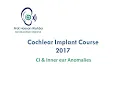 Cochlear Implant course 2017 - Inner ear anomalies