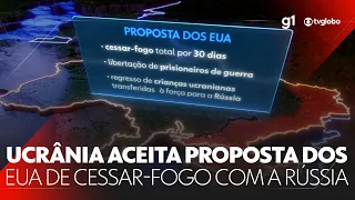 Ucrânia aceita proposta dos EUA para cessar-fogo com a Rússia #g1 #JN #notícias
