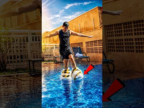 FIZ UMA BOTA INFLÁVEL E ANDEI SOBRE A ÁGUA! 😱 #shorts