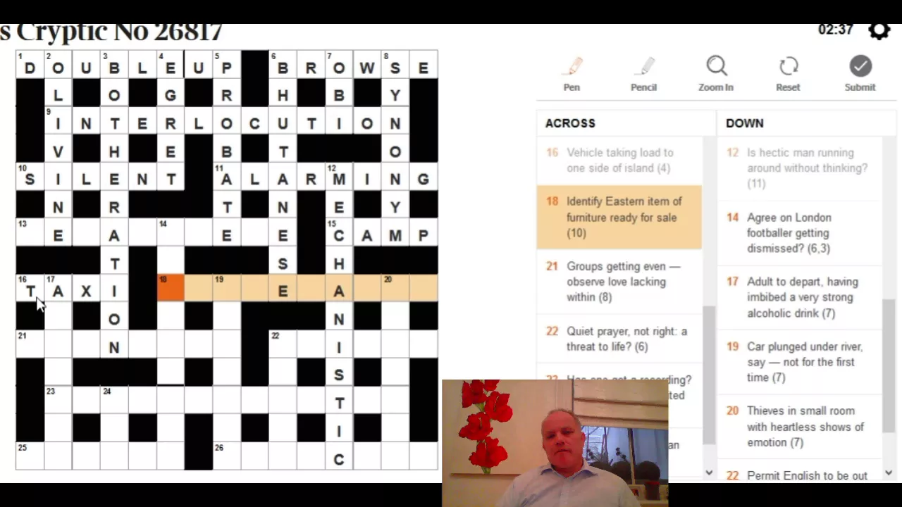 Mark solves the Times 30 August
