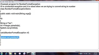 NumberFormatException in JAVA JAVA in Telugu Lecture-61