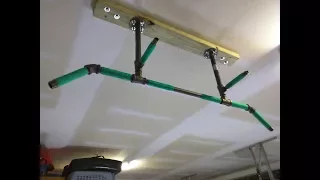 DIY 4 Position Ceiling Mounted Pull Up Bar for Ninja Warrior Garage