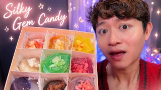 eating the new silky gem crystal candy box asmr unboxing u0026 tasting new seasonal box 20 mins 