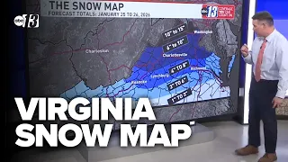 Virginia s snow map for the upcoming snowstorm