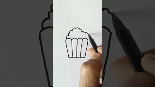 How to draw a popcorn box