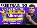 Microsoft Announced Free Skill Based Training Python C JavaScript Java CyberSecurity Certificate