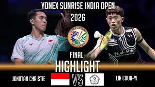 final jonatan christie vs lin chun yi india open 2026 badminton