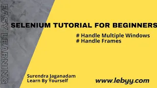 How to Handle Multiple Windows or Tabs and frames in Webdriver Selenium Tutorial for Beginners