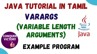 36 Varargs in Java Variable Length Arguments Tamil Example Program