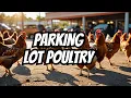 Fresh chickens in the parking lot at the grocery store at Key Largo Florida