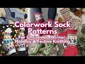 Colorwork Sock Patterns for Christmas Winter Holiday Knitting 4 FREE Knitting Podcast