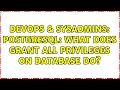 DevOps SysAdmins Postgresql what does GRANT ALL PRIVILEGES ON DATABASE do 2 Solutions