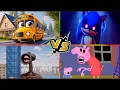 Download Lagu SIREN HEAD VS SONIC EXE VS PEPPA PIG EXE VS SCHOOL BUS -Tiles Hop Edm Rush!