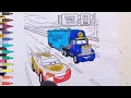 How to Draw Lightning McQueen Drawing and Coloring Mack from Disney cartoon