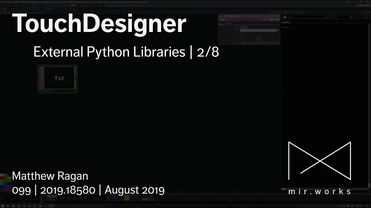 TouchDesigner | External Python Libraries | 2/8
