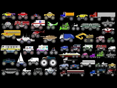 Download MP3 Monster Vehicles Collection - Monster Trucks - The Kids' Picture Show (Fun & Educational)