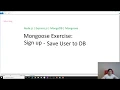 Node js Express js MongoDB Mongoose - Mongoose Exercise Save User to DB