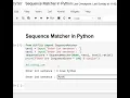 Day 37 Sequence Matcher in Python