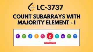 Count Subarrays With Majority Element I - Leetcode 3737 Java Hindi