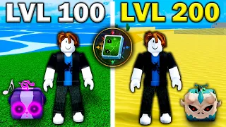 Noob To Max But Every 100 Levels I FIND A FRUIT In Blox Fruits