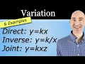 Variation Direct Inverse Joint and Combined
