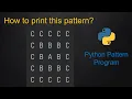 134 Python Pattern Program - Alphabet Square Pattern without any pre-defined method using while loop