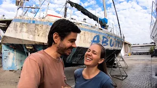 ⛵️Tour of our Abandoned Sailboat (on the hard for 20 years) LTP#087