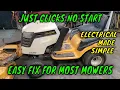 Lawnmower No Start Just Clicks Easy DIY Fix Works On Most Mowers Battery Solenoid or Starter
