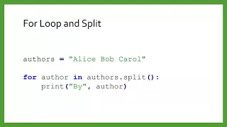 Lists and Strings