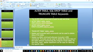 SQL SERVER TUTORIAL - ENGLISH ALTER DROP TRUNCATE