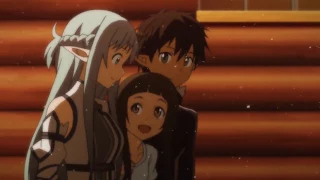 Kirito Asuna Yui re-bought their house together Sword Art Online S2
