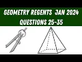 Geometry Regents January 2024 Questions 25-35