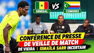 Sénégal - Comores : Conférence de presse de veille de match de Vieira Ismaïla Sarr incertain